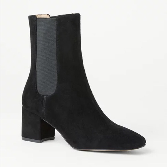 Block Heel Suede Chelsea Booties - Picture 2 of 6